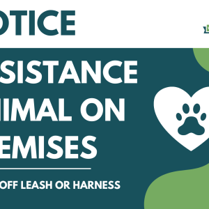 Assistance Animals on Premises Sticker