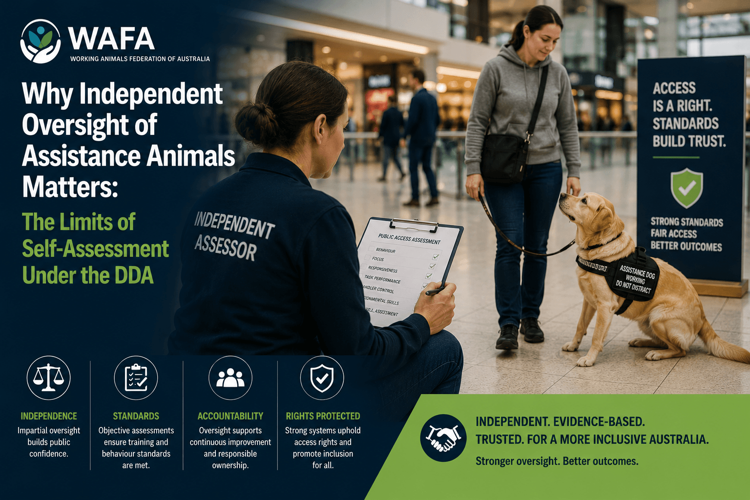 Why Independent Oversight of Assistance Animals Matters: The Limits of Self-Assessment Under the DDA